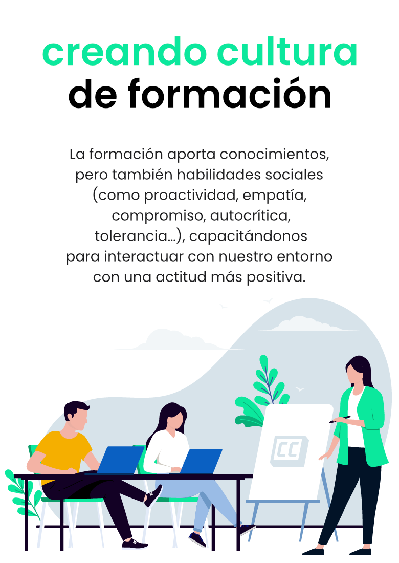 La formación aporta conocimientos, pero también habilidades sociales (como proactividad, empatía, compromiso, autocrítica, tolerancia…), capacitándonos para interactuar con nuestro entorno con una actitud más positiva.