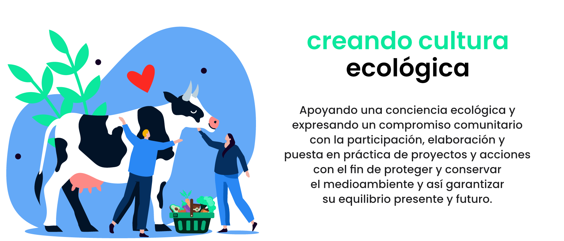 Apoyando una conciencia ecológica y expresando un compromiso comunitario con la participación, elaboración y puesta en práctica de proyectos y acciones con el fin de proteger y conservar el medioambiente y así garantizar su equilibrio presente y futuro.